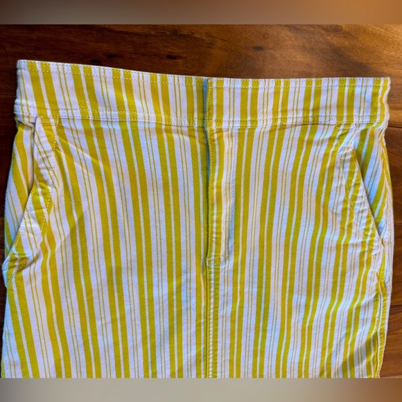 LOFT Striped Yellow and White Denim Skirt size 6 - Picture 4 of 6